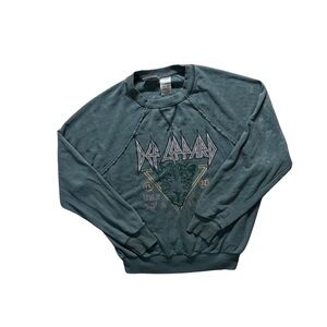 Def Leppard Sweatshirt Mens Large Graphic Crewneck USA Tour Live Music Pullover
